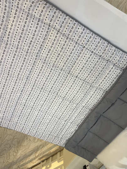 Letní deka BAR tisk 135x200 Šedá/proužky
