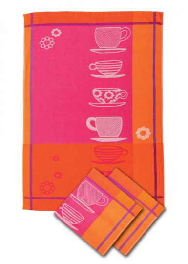 Utěrka egyptská bavlna MIX - 50x70 Šálek červený