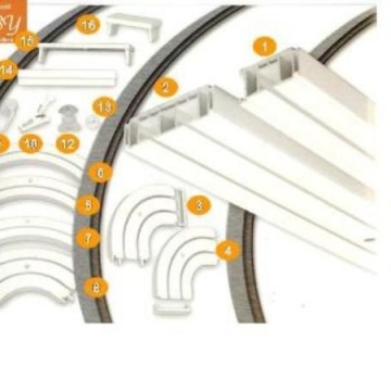 Plastové kolejnice 2-kolejné PVC č.9 / zavírací špendlík bílá