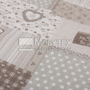 Metráž Patchwork béžový deluxe