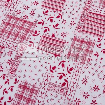 Metráž Winter patchwork červený