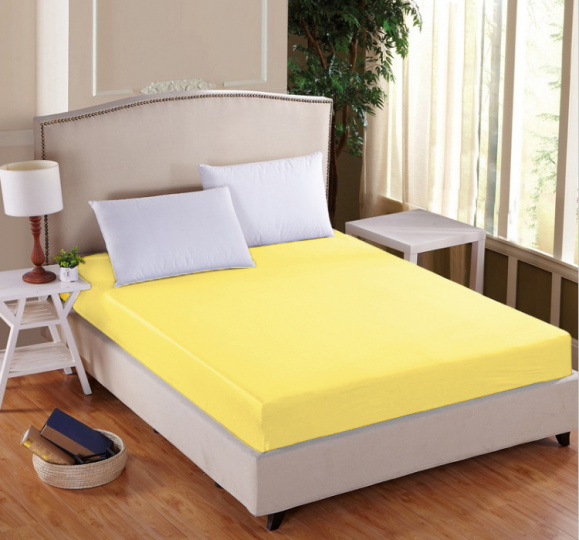 Prostěradlo DELUXE Světle žlutá 200x220/30 Jersey s lycrou