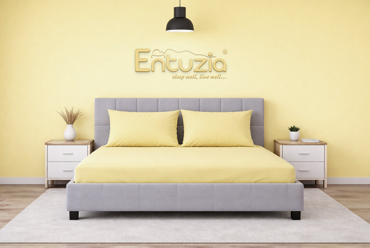 Prostěradlo DELUXE Světle žlutá Anatomický povlak 60x35/20