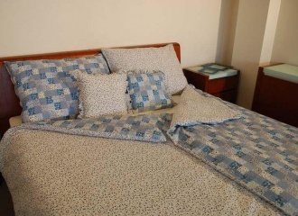 Modrý patchwork/kytička