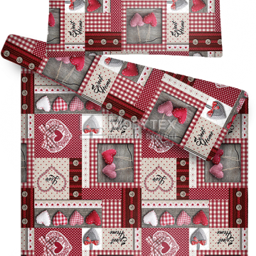 A Povlečení Patchwork SRDCE-bordó PMZ