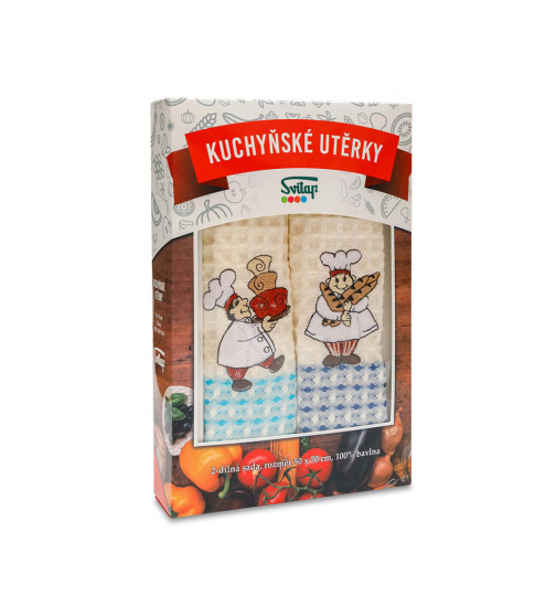 Utěrka vaflová v dárkovém balení Pizza Kuchař