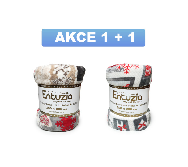 Akce 1+1 Deka ENTUZIA BAR Fluffy Sherpa s beránkem