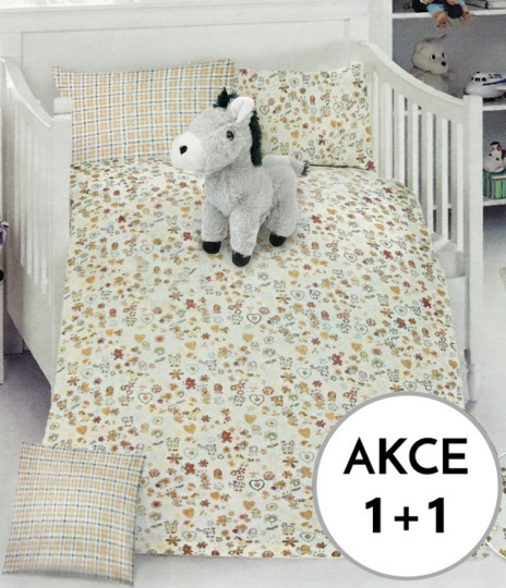 A Akce 1+1 Zvířátka/kostička + plyšák Oslík šedý