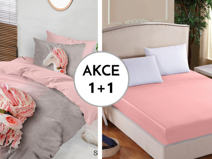 A Akce 2+1 2x Prostěradlo Deluxe s lycrou světle růžová 180/200/30 + 1x Sweety 140/200 + 70/90