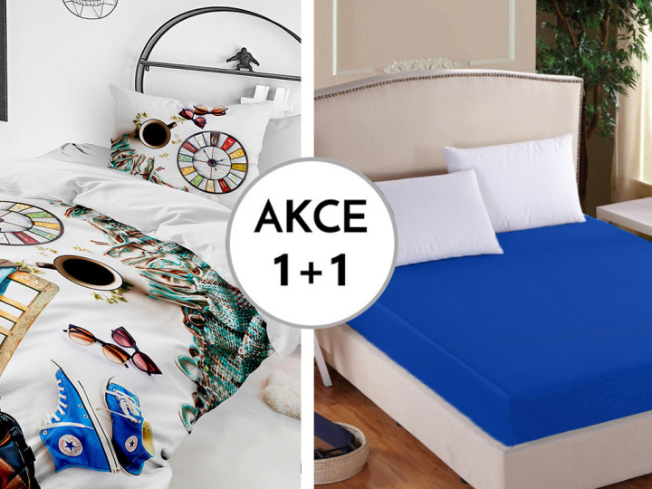 A Akce 2+1 2x Prostěradlo Deluxe s lycrou tmavě modrá 180/200/30 + 1x Urban 140/200 + 70/90