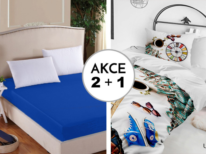 A Akce 2+1 2x Prostěradlo Deluxe s lycrou tmavě modrá 180/200/30 + 1x Urban 140/200 + 70/90