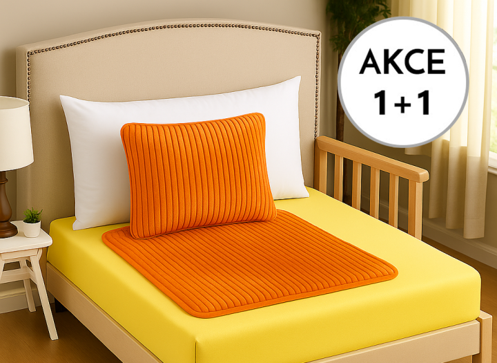 A Akce 1+1 Dětská sada pro batolata + prostěradlo Delux s lycrou 60/120 Sv.žlutá