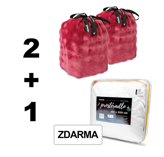 A Akce 2+1 Obláčky starorůžové 140/200 + 1x 200/220/30 prostěradlo mikroflanel Entuzia Deluxe Bílá