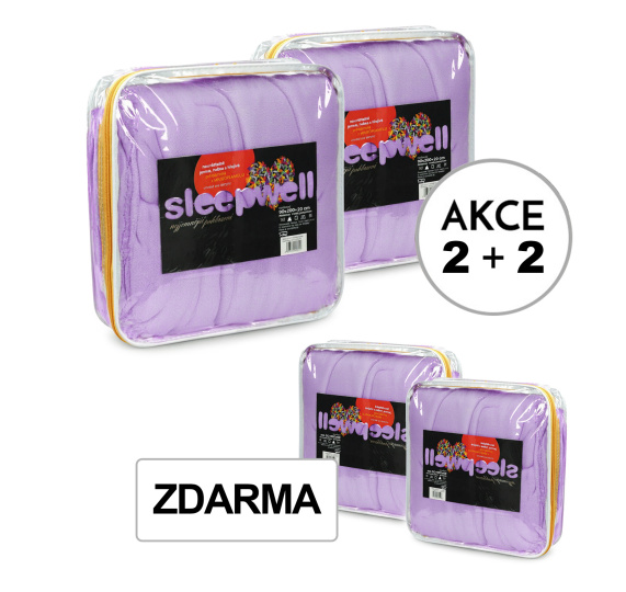 A Akce 2+2 2x Prostěradlo MIKROFLANEL Sleep Well Lila 180/200/30 + 2x 90/200/30 Lila ZDARMA