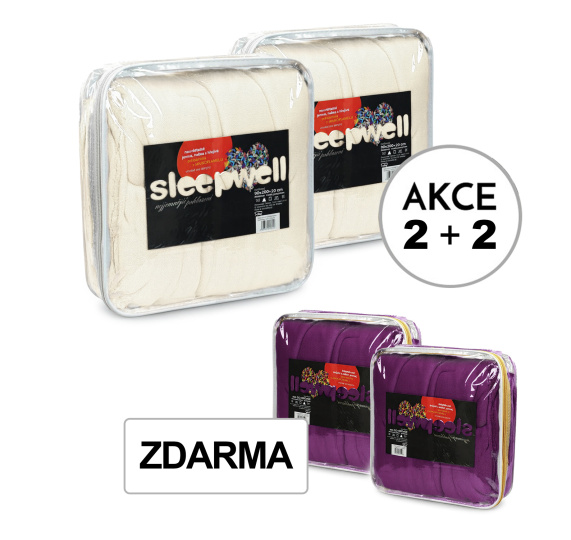 A Akce 2+2 2x Prostěradlo MIKROFLANEL Sleep Well Měsíční třpyt 180/200/30 + 2x 90/200/30 Tmavě fialová ZDARMA