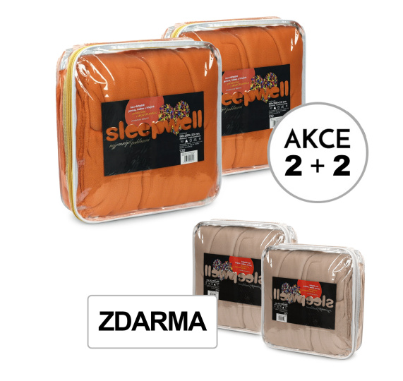 A Akce 2+2 2x Prostěradlo MIKROFLANEL Sleep Well Rezavá 180/200/30 + 2x 90/200/30 oříšková ZDARMA