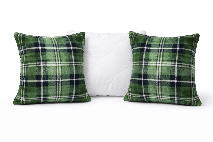 AKCE 2+1 2x povlak 40/40 PMZ tisk + 1x výplň 40/40 povlak 40/40 kostka zelená