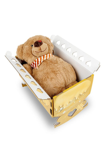 Můj první méďa - plyšový medvídek v originální kolébce Medová postýlka