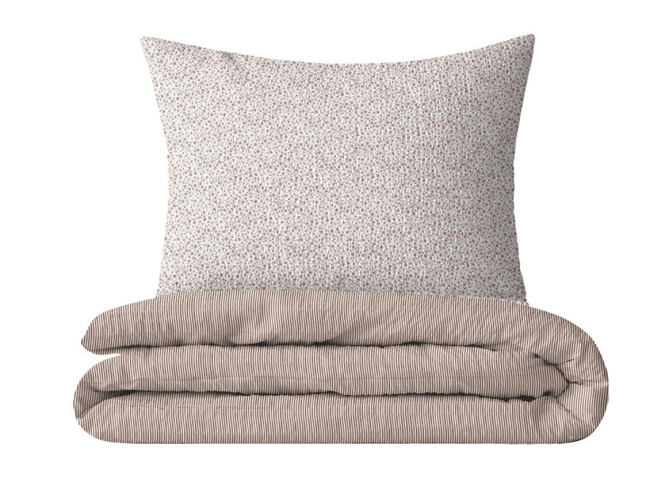 Letní deka PZ Růžová kytička/béžový proužek