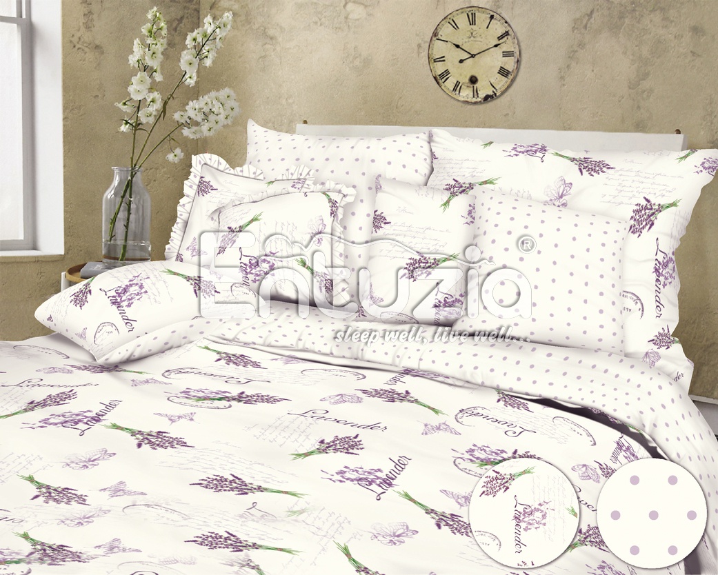 019 E Lavender/white Bavlna standard Povlak 40/40